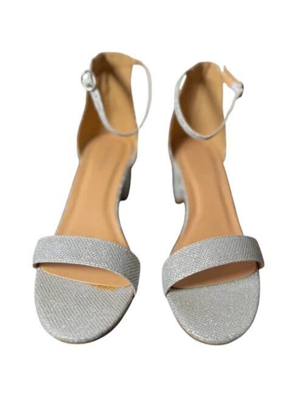 Top Moda Darcie-1 Heeled Sandals Womens 5.5 Silver Ankle Strap New